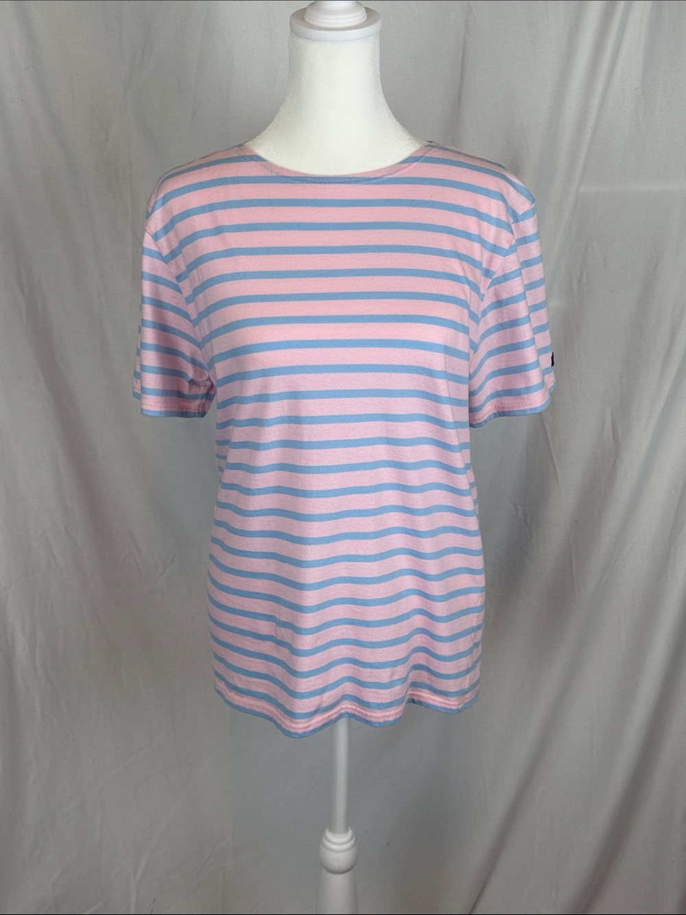 Women's Saint James L'Atleier Blue and White Striped Short Sleeved Tee Small 34